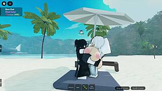Roblox Cheating Wife Bent Over Fucked Hard on Beach Behind Husband
