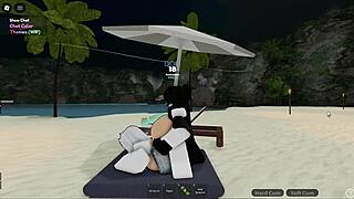 Roblox Cheating Wife Bent Over Fucked Hard on Beach Behind Husband