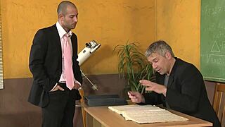 hey secretary, bend over! monster cock slams your pussy hard in classroom now?