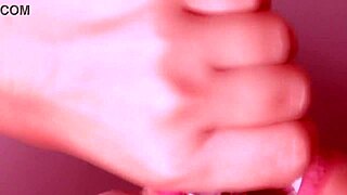 stepsister kneels for brother's close-up cumshot facial blast