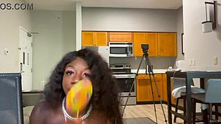 Lola Black's Sexy Backstage Lollipop Lick Tease with Toys