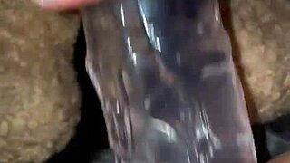 hey check this virgin 18yo arab girl in la masturbating deep with huge glass dildo on her wet tight pink pussy