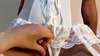 College goth slut bounces huge natural tits on cock!