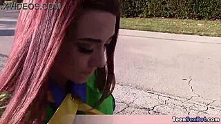 Petite cookie-selling teen trades pussy for sales—watch the hot deal!