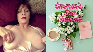 Red granny cougar deepthroats cock closeup pov heavenly sucking!