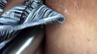 Thong Tease Masturbation Squirting in Kitchen