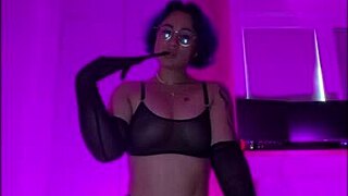 POV Curvy Asian Milf Deepthroats Then Cums on Stocking Feet