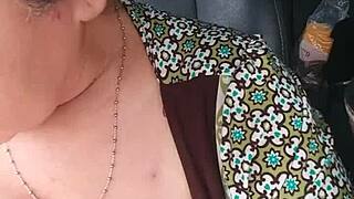 zoom in on my wet pussy while groping tits in truck