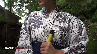 imagine aoi mizuno steaming up outdoors slurping japanese milf blowjob exploding in cumshot bliss