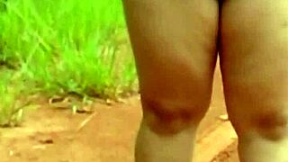 pregnant wife strips naked on rural road craving outdoor public forest cuckold exposure thrill