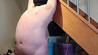 maitresse kantalis slams chained slave hard in home dungeon!