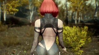 redhead explores skyrim in solo masturbation adventure