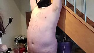 maitresse kantalis slams chained slave hard in home dungeon!