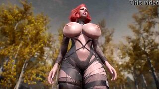 redhead explores skyrim in solo masturbation adventure