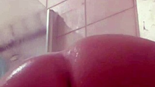 she hops in the shower for some naughty fingering fun time