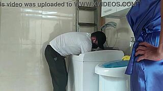 Well-Endowed Handyman Repairs Washer Then Fucks Tattooed Brazilian Milf Client with Huge Cock and Big Pussy