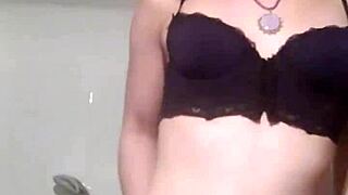 Simona Kovarova strips sexy with clothes ripped off