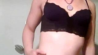 Simona Kovarova strips sexy with clothes ripped off