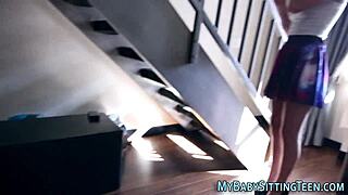 Teen babysitter eagerly rides cock in hardcore pov with facial finish