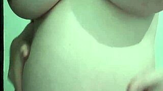 pregnant milf gets creamy massage in lingerie, natural tits oiled up 😍🤰
