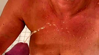 Amateur Wife's Thrilling Golden Shower Bliss in Shower