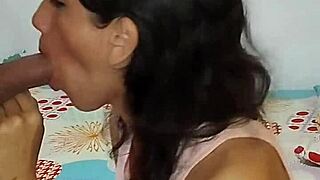 Neighbor's Juicy Cock Sucked Deliciously by Colombian Wife