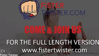 Fistertwister Foxie T fists Lucia Denvile's gaping pussy with toys and vibrators