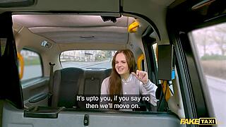 Shy College Student Fucked Hard in Fake Taxi Backseat