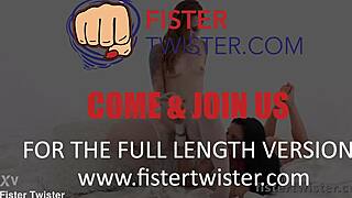 Fistertwister Foxie T fists Lucia Denvile's gaping pussy with toys and vibrators