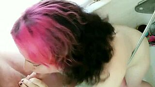 BRAT OF THE YEAR RUBS Big TITS In STEAMY SHOWER CUMSHOT