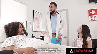 Horny alison rey desperately fucks boyfriend's doctor right in front of him