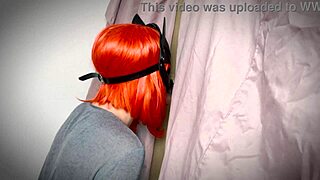Ginger Girl Screams Discovering Gloryhole Cock Tease!