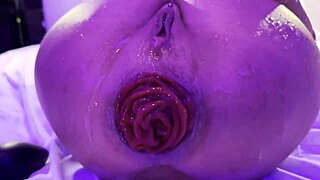 horny monika fox gapes pussy with huge dildo anal prolapse squirt show