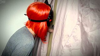 Ginger Girl Screams Discovering Gloryhole Cock Tease!