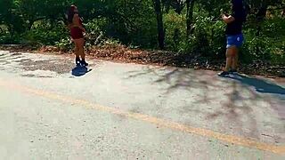 hey watch this milf flash natural tits and ass on cancun streets?