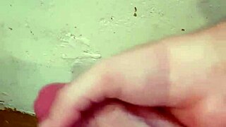 Monster cock cums hard in the shower during intense masturbation session