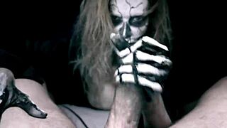 skeleton girl sucks monster cock halloween horror 🍆👻