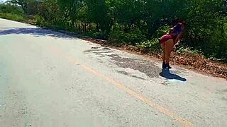 hey watch this milf flash natural tits and ass on cancun streets?