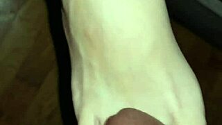 creamy footjob toes get blasted with hot cum explosion