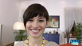 nasty milf's wet pussy lips stretched by rough anal breeding