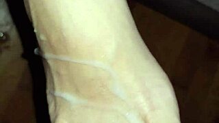 creamy footjob toes get blasted with hot cum explosion