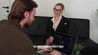 office sub screams wildly under rough domination begging for deeper pounding