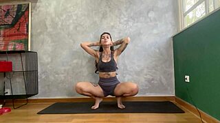 yoga poses boost libido with curvy babe gym workout pt 2.