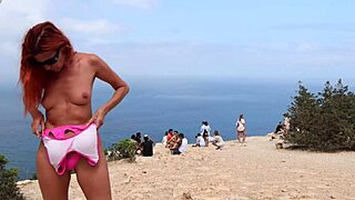 Naked flashing my shaved pussy outdoors!