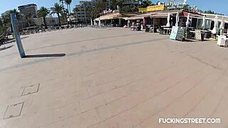 Street Babe Trades Cream for Huge Tit Suck