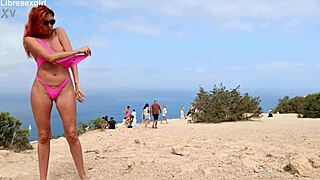 Naked flashing my shaved pussy outdoors!