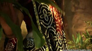 brunette indian milf dancer slowly reveals her seductive moves