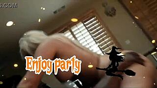 julie cash rides big cock hard for cash in interracial halloween homemade