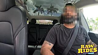 Busty ebony milf, show those massive tits and finger wet pussy in car share?