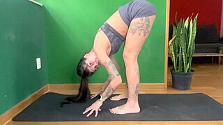 yoga poses boost libido with curvy babe gym workout pt 2.